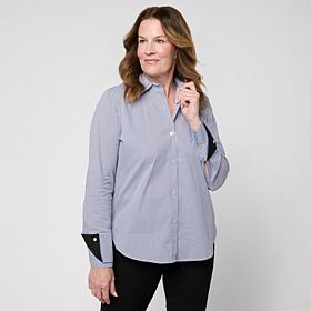 "As Is" MarlaWynne Cotton Poplin Double-Detail Shirt