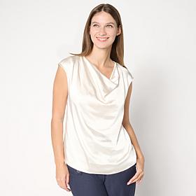 "As Is" MarlaWynne Satin Drape Neck Top