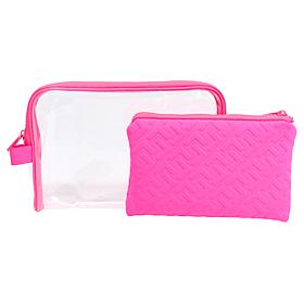 "As Is" My Tag Alongs 2-Piece Clear Travel Storge Pouch Set