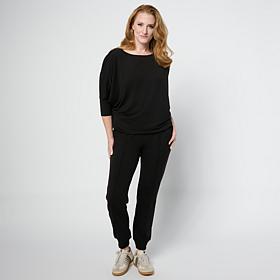 "As Is" Nina Leonard 2-piece 3/4-Sleeve Tunic and Pant Set 