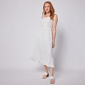 "As Is" Nina Leonard Adjustable Strap Midi Dress