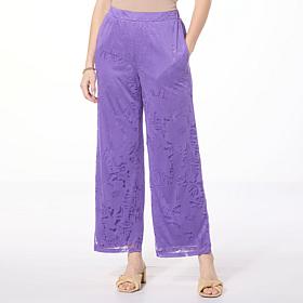 "As Is" Nina Leonard Burnout Knit Pull-On Pant