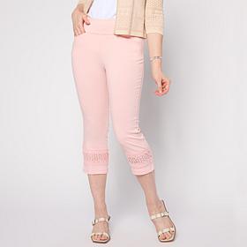 "As Is" Nina Leonard Cropped Pant with Inset Lace