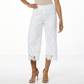 "As Is" Nina Leonard Floral Lace Culotte Pant