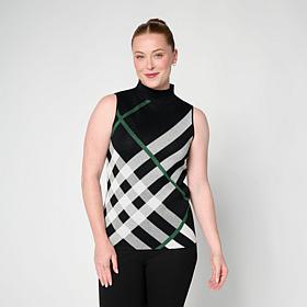 "As Is" Nina Leonard Mock Neck Sweater Tank
