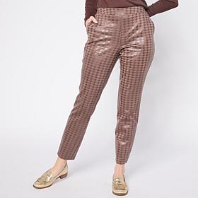 "As Is" Nina Leonard Scuba Knit Narrow Leg Trouser Printed Pant