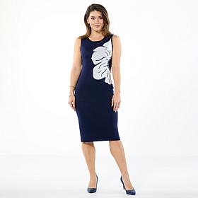 "As Is" Nina Leonard Sleeveless Jacquard Sweater Dress