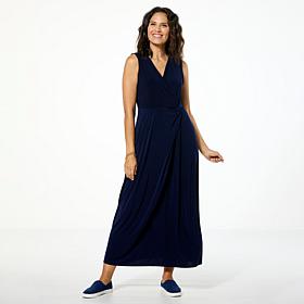 "As Is" Nina Leonard Sleeveless Side Twist Maxi Dress