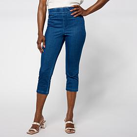 "As Is" Nina Leonard Stretch Denim Knit Cropped Pant