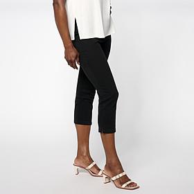 "As Is" Nina Leonard Stretch Denim Knit Cropped Pant