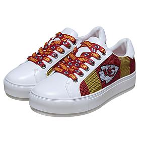 "As Is" Officially Licensed NFL Lace-Up Sparkle Sneaker by Cuce Shoes