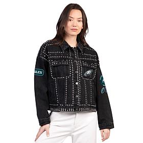 "As Is" Officially Licensed NFL Women's Denim Studded Jacket by Gll...