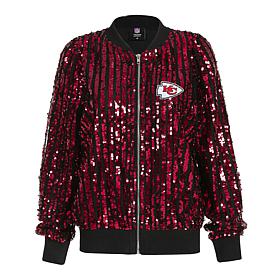 "As Is" Officially Licensed NFL Women's Sequin Jacket by Cuce - Chiefs