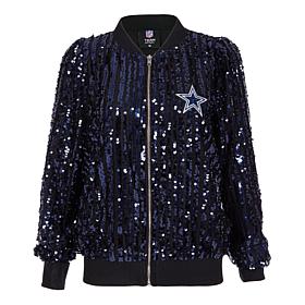 "As Is" Officially Licensed NFL Women's Sequin Jacket by Cuce - Cow...