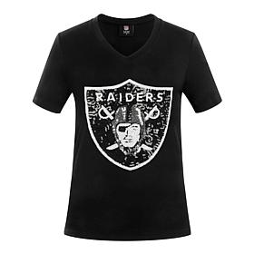 "As Is" Officially Licensed NFL Women's Sequin Logo Tee from Fabgat...
