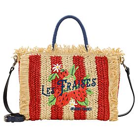 "As Is" Patricia Nash Les Fraises Woven Tote with Adjustable Strap