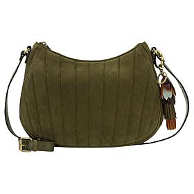 "As Is" Patricia Nash Sascha Leather Hobo Bag with Flower Tassel