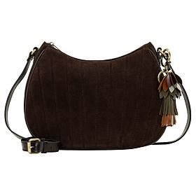 "As Is" Patricia Nash Sascha Leather Hobo Bag with Flower Tassel