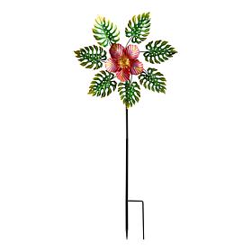 "As Is" Plow & Hearth 43" Tropical Leaves Wind Spinner