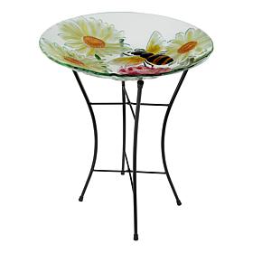 "As Is" Plow and Hearth Glass Bird Bath