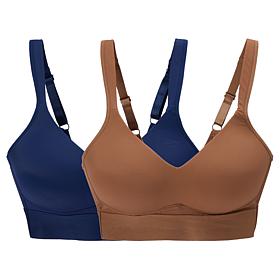 "As Is" Rhonda Shear 2-pack Molded Cup Bra with Wrap Back