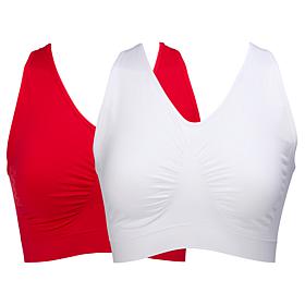 "As Is" Rhonda Shear 2-pack Seamless Racerback Ahh Bra