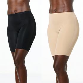 "As Is" Rhonda Shear 2-pack Stretch Butterknit Longline Short