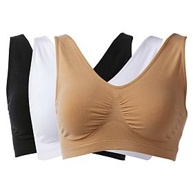 "As Is" Rhonda Shear 3-pack Original Cotton-Blend Ahh Bra