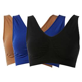 "As Is" Rhonda Shear 3-pack Original Cotton-Blend Ahh Bra