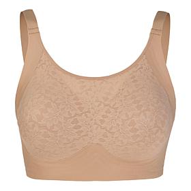 "As Is" Rhonda Shear All-Over Lace Gel Bra with Back Closure