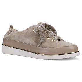 "As Is" Ron White Nalla Leather Sneaker with Satin Shoe Bag