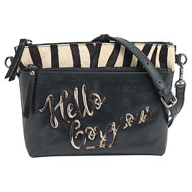 "As Is" Sharif Legacy 100% Leather Exotic Hair Calf Crossbody Clutch