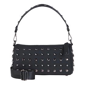 "As Is" Sharif Legacy Genuine Leather Studded Barrel Shaped Crossbody