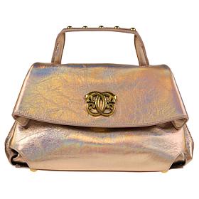 "As Is" Sharif Legacy Hologram Piega Leather Flap Front Satchel