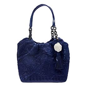 "As Is" Sharif Legacy Marbleized Rose Quilted Leather Shoulder Bag