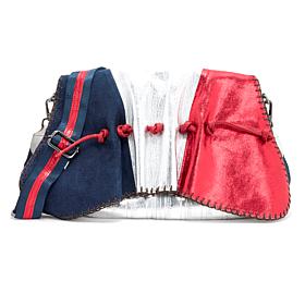 "As Is" Sharif Legacy Museum Rouched Flap Leather Messenger Bag