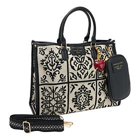 "As Is" Sharif Legacy Sicilian Tile Embroidered 4-Piece Tote Set