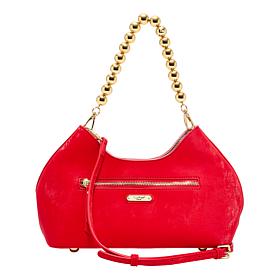 "As Is" Sharif Legacy Silky Nubuck Top Zipper Shoulder Bag