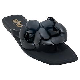 "As Is" SHUSHOP® Dahlia Jelly Flower Thong Flat Sandal