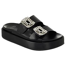 "As Is" SHUSHOP LOLA Flatform 2-Band Sandal with Crystal Detail