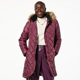 "As Is" Sporto® Tulip Quilted Water-Resistant Parka Coat