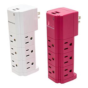 "As Is" Tech Impressions 2-Pack Swivel Power Strips for Up to 11 De...
