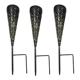 "As Is" Tower Hill by Christie Brinkley Solar Light 3-pack