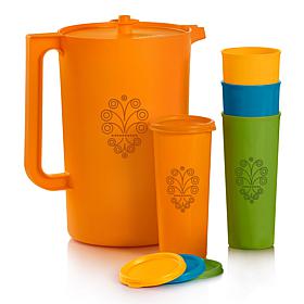 "As Is" Tupperware® 10-piece Heritage Embossed Pitcher and Tumbler Set