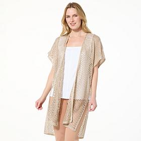 "As Is" Vince Camuto Knit Crochet Sequined Duster