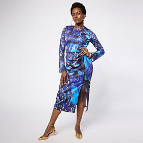 "As Is" Vivica A. Fox Collection Printed Scuba Dress