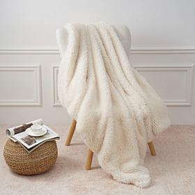 "As Is" Warm & Cozy Shaggy Faux Fur 50" x 60" Throw
