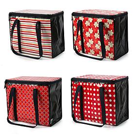 "As Is" West Loop 4-Pack Insulated Leak-Proof Super Shoppers 