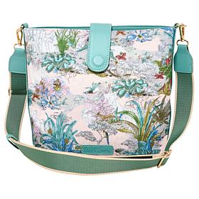 "As Is" Wildflower Parisian Toile Bucket Crossbody Bag