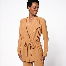 "As Is" Wynne Collection Luxe Crepe Drape Front Jacket